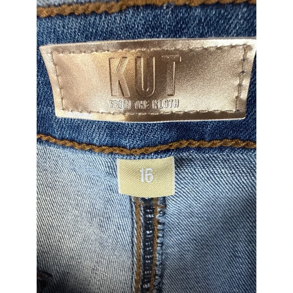 NWT‎ Kut From The Kloth Ana High Rise Flare Jeans Indigo Patch Pocket Size 16